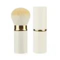 Tragbarer einziehbarer Make-up-Pinsel, weißer und goldener Puder- und Rougepinsel für Kosmetik. - Groß Ausziehbar - Weiß
