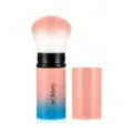 Tragbarer einziehbarer Make-up Pinsel mit rosa blauem Farbverlauf für Puder und Rouge. - Groß Ausziehbar - Verlauf Rosa RC