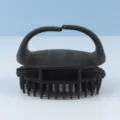 Brosse de massage du cuir chevelu en silicone noir, brosse à shampooing portable 1 pièce - Noir Ajouré