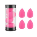 Pink Tear Drop Makeup Sponge Set with Storage Tube, 4 Pcs Mini Beauty Blender Puffs. - 4 Pieces Jar Rose Red