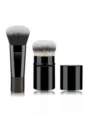 Portable retractable makeup brush set, black aluminum tube powder blush brush - Large Short Handle Retractable Black Gold Powder Brush