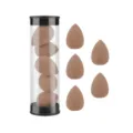 5 pcs mini makeup sponge set with transparent storage cylinder, non-latex cosmetic blenders. - 5 Pieces Jar Coffee