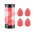 Set of 4 mini makeup sponges in a clear storage tube, soft teardrop cosmetic blenders. - 4 Pieces Jar Watermelon Red