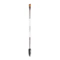 Dual-ended angled eyebrow brush and spoolie brush with white handle for precise makeup. - White Rose Gold (RANCAI)