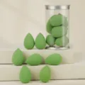 7pcs PVC cylinder mini beauty blender set makeup sponge soft puff for face cosmetics tool - 7 Pieces/Pack - Olive Green