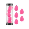 Set of 5 pink makeup sponges in a clear storage tube for flawless blending and daily face makeup. - 5 Pieces Jar Rose Red
