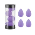 4 pcs purple mini makeup sponge set with clear container, non latex soft cosmetic blending puff. - 4 Pieces Jar Dark Purple
