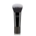 Portable retractable makeup brush with dense synthetic bristles and sleek black handle. - RT Powder Brush Black Handle