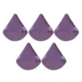Lot de 5 houppes à poudre de maquillage velours triangulaires violettes pour un teint parfait. - 5 Pièces Violet Fumé