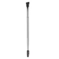 Dual-ended eyebrow brush with angled brush and spoolie brush, silver metal handle for makeup. - Angled Spoolie Eyebrow Brush - Silver