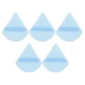 Lot de 5 houppes à maquillage triangulaires bleu clair avec ruban pour le visage. - 5 Pièces Bleu Clair