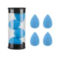 4 Pcs Blue Mini Makeup Sponges Set With Storage Case Non-Latex Cosmetic Beauty Puffs - 4 Pieces Jar Dark Blue
