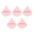 Lot de 5 houppes à poudre triangulaires roses pour un maquillage parfait, velours doux. - 5 Pièces Rose Pudding