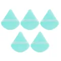 Lot de 5 grandes houppettes triangulaires vert menthe, velours doux maquillage pro. - 5 Pièces Vert
