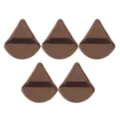 Lot de 5 houppettes de poudre triangulaires marron en velours pour le maquillage - 5 Pièces Café Foncé