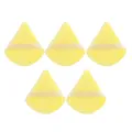 Lot de 5 houppes à maquillage triangulaires jaunes avec ruban pour usage humide et sec. - 5 Pièces Jaune