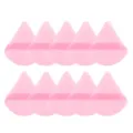 Lot de 10 houppettes à poudre triangulaires en velours rose, double usage sec et humide. - 10 Pièces Rose