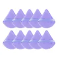 Houppes de maquillage triangle violet, éponge cosmétique douce velours sec humide 10pcs. - 10 Pièces Violet