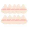 Douces houppes à poudre triangulaires pour maquillage sec et humide, ruban rose, 10 pcs. - 10 Pièces Chair
