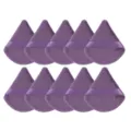 Lot de 10 houppettes à poudre triangulaires violettes pour un maquillage parfait. - 10 Pièces Violet Fumé