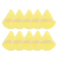 Houppes de maquillage triangulaires jaunes douces en velours pour fond de teint et poudres. - 10 Pièces Jaune