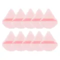 Lot de 10 houppes a poudre de maquillage triangle rose, velours doux usage sec et humide. - 10 Pièces Rose Pudding
