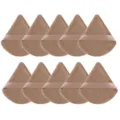 Grand set de houppettes à poudre triangulaires en velours, doux maquillage sec et humide. - 10 Pièces Café Clair