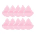 Lot de houppes de maquillage triangulaires roses, velours doux, outil cosmétique. - 10 Pièces Rose Pâle