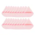 Grande houpette de maquillage triangle rose velours humide sec poudre libre éponge - 20 Pièces Rose Pudding