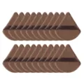 Buffs de maquillage triangulaires marrons tampons de poudre doux velours pour poudre en vrac - 20 Pièces Café Foncé