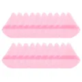 Lot de houppettes de maquillage triangulaires roses en velours pour poudrer le visage avec ruban. - 20 Pièces Rose