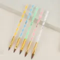 5 Pcs Crystal Nail Art Brush Set, Gradient Liners Painting Brushes Manicure Tools - 5-Piece Pack / Gold