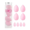 Set di 8 spugnette per trucco rosa in barattolo trasparente morbido senza lattice cosmetico - 8 Pezzi Confezionato in Barattolo Quadrato Rosa Spugnette Trucco