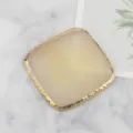 Square resin agate nail art palette makeup mixing dish gold rim jewelry display tray coaster - Square Style / Yellow