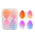 Lot de 4 grands éponges de maquillage dégradées avec boîte, souples et sans latex. - Boîte 4 Compartiments Série Dégradé
