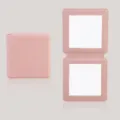 Specchio per trucco pieghevole quadrato rosa, specchietto tascabile per viaggi e scrivania. - Rosa
