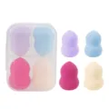 Lot de 4 éponges de maquillage avec boîte de rangement, éponges cosmétiques sans latex. - Boîte 4 Compartiments Forme de Calebasse