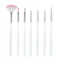 Set professionale di 7 pennelli per nail art con manici bianchi per manicure salone - Set da 7 / Bianco