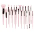Professional 29-piece makeup brush set with pink handles and soft bristles for flawless daily look. - 20 Piece Pink Eyeshadow Brush Set