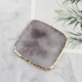 Square Resin Agate Nail Art Palette Gold Edge Display Board for Painting Manicure Tools - Square Style / Gray