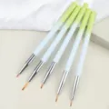 5 Pcs Gradient Nail Art Brushes Set Fine Detail Liner Paint Brushes For Manicure - 5-Piece Pack / Pink Yellow Blue Gradient