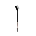 Double-ended eyelash eyebrow brush with steel comb and spoolie for precise makeup application. - Black