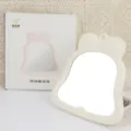 Tisch-Schminkspiegel mit Schleife Glocken-Design Kosmetikspiegel süßer Spiegel für den Schreibtisch - Weiß