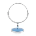 6-inch desktop makeup mirror, double-sided tabletop vanity mirror with silver stand. - Round Desktop Mirror / 6inch / Blue