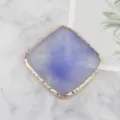 Square resin agate nail art palette with gold edge, purple display board for polish mixing. - Square Style / Purple