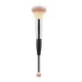 Double-ended makeup brush set versatile face powder contour blending tool for daily beauty. - PVC Bag / Black Silver