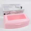 Pink plastic beauty sterilizing tray for manicure and hair tool disinfection with cover. - Pink