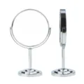 Specchio da trucco da tavolo a doppia faccia da 6 pollici con finitura cromata e base stabile. - Specchio da Tavolo Rotondo / 5 Pollici / Argento