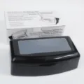Professional black plastic nail tool sterilizing tray with clear lid and packaging box for salon use. - Black