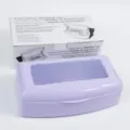 Purple plastic nail sterilizing box with clear lid and tray for manicure salon tools SKU - Purple